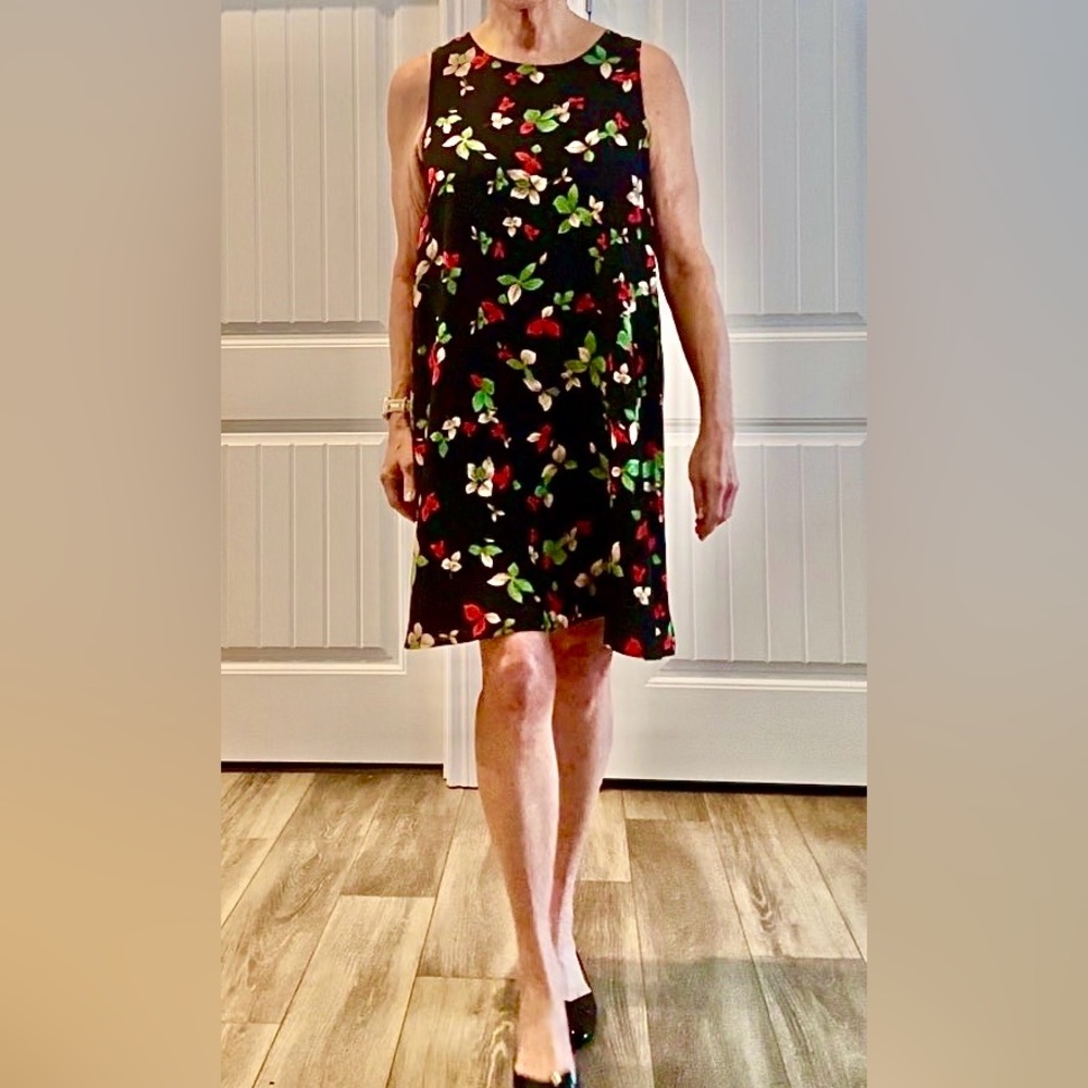 Halogen Black Floral Midi Dress